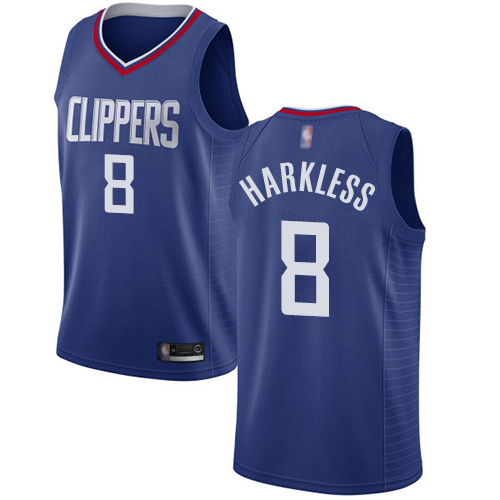 #8 Swingman Moe Harkless Men's Blue Basketball Jersey - Los Angeles Clippers Icon Edition