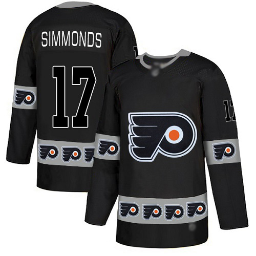 #17 Authentic Wayne Simmonds Men's Black Hockey Jersey - Philadelphia Flyers Team Logo Fashion