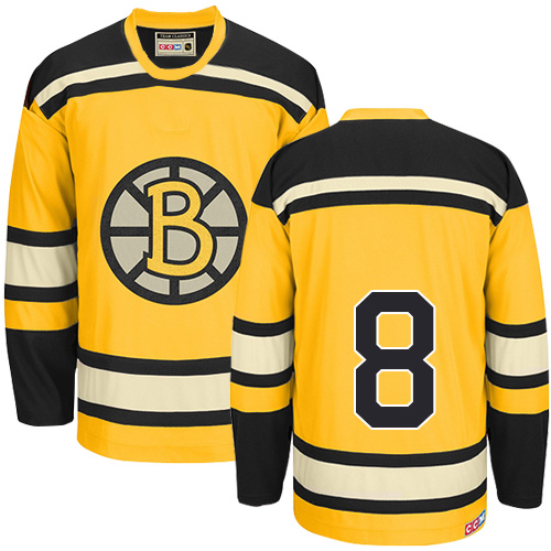Men's Boston Bruins #8 Cam Neely CCM Gold Authentic Throwback Hockey Jersey