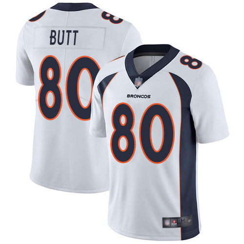 Youth Limited Jake Butt White Jersey: Vapor Untouchable Road #80 Football Denver Broncos 