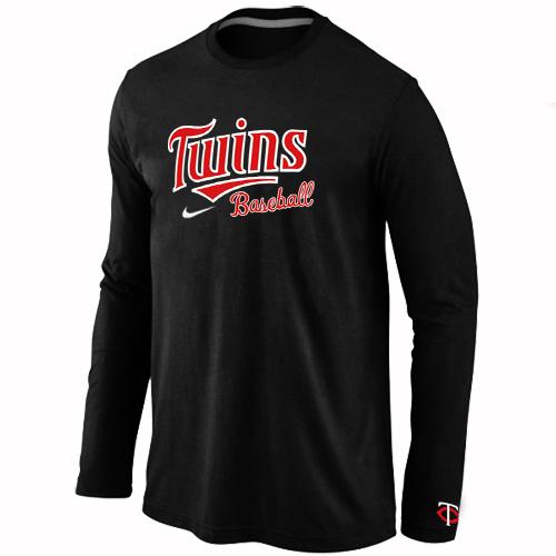 Minnesota Twins Long Sleeve Baseball T-Shirt Black