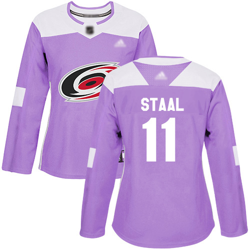 Adidas Hurricanes #11 Jordan Staal Purple Authentic Fights Cancer Women's Stitched NHL Jersey