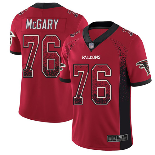 Youth Kaleb McGary Limited Red Jersey - Atlanta Falcons Football #76 Rush Drift Fashion