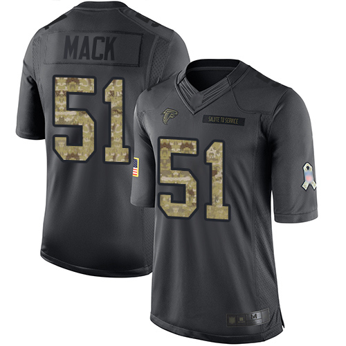 Football Alex Mack Men's Limited Black Jersey: #51 Atlanta Falcons 2016 Salute to Service