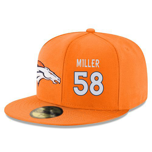 NFL Denver Broncos #58 Von Miller Snapback Adjustable Stitched Player Hat - Orange/White
