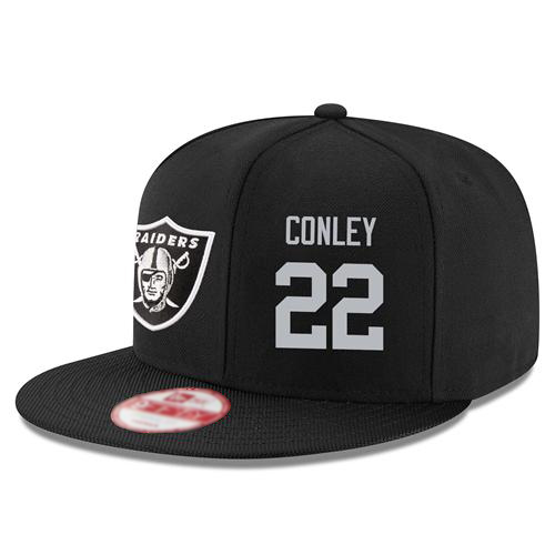 NFL Oakland Raiders #22 Gareon Conley Snapback Adjustable Stitched Player Hat - Black/Silver
