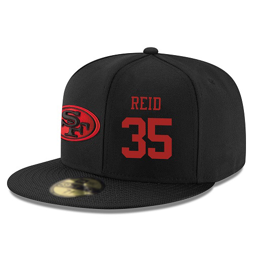 NFL San Francisco 49ers #35 Eric Reid Snapback Adjustable Stitched Player Rush Hat - Black/Red