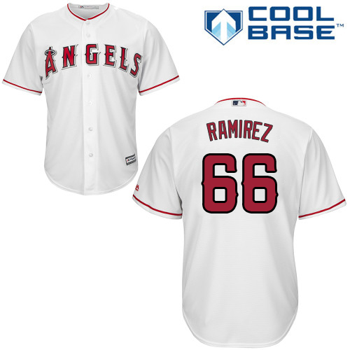 Youth J. C. Ramirez Replica White Jersey: Baseball Los Angeles Angels of Anaheim #66 Home Cool Base