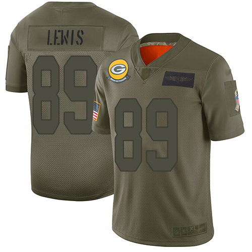 Football Marcedes Lewis Men's Limited Camo Jersey: #89 Green Bay Packers 2019 Salute to Service