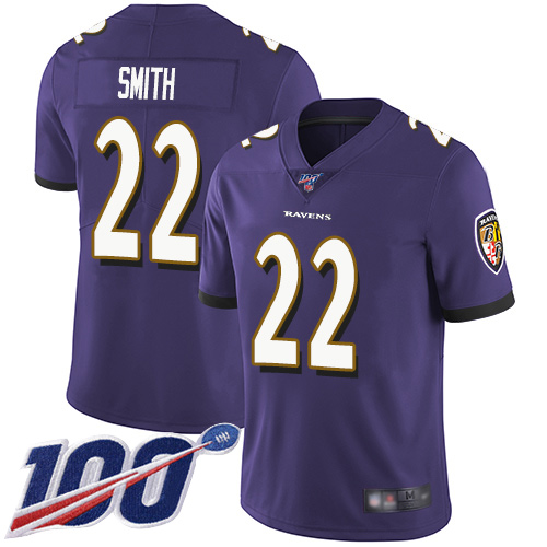 Limited Youth Jimmy Smith Purple Home Jersey: Football Baltimore Ravens #22 100th Season Vapor Untouchable