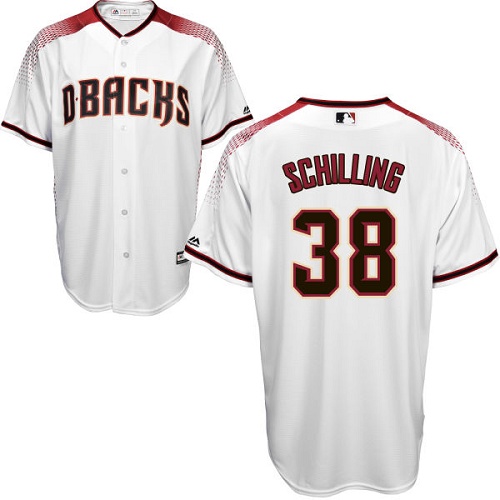 #38 Replica Curt Schilling Men's White Baseball Jersey - Home Arizona Diamondbacks Cool Base