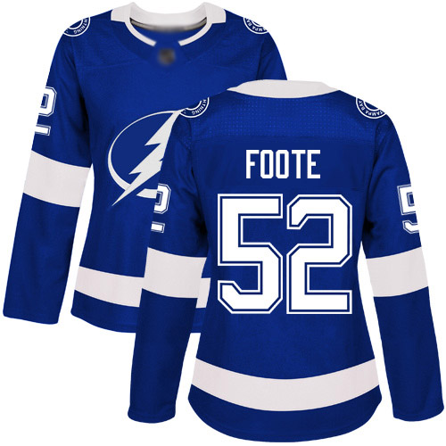 Hockey Women's Callan Foote Royal Blue Home Authentic Jersey - #52 Tampa Bay Lightning