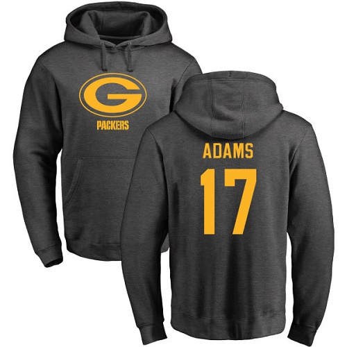 Ash Davante Adams One Color - Football #17 Green Bay Packers Pullover Hoodie