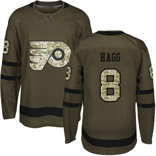 Men's Philadelphia Flyers #8 Robert Hagg Green Authentic Salute To Service Hockey Jersey