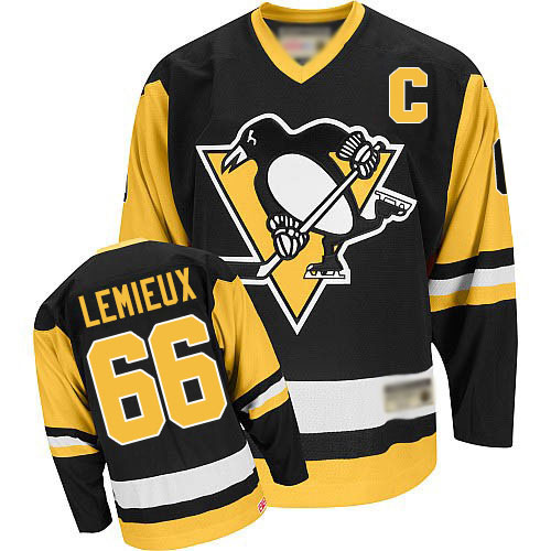 Youth Premier CCM Mario Lemieux Black Jersey - #66 Hockey Pittsburgh Penguins Throwback