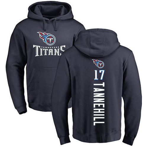 Ryan Tannehill Navy Blue Backer - Tennessee Titans Football #17 Pullover Hoodie